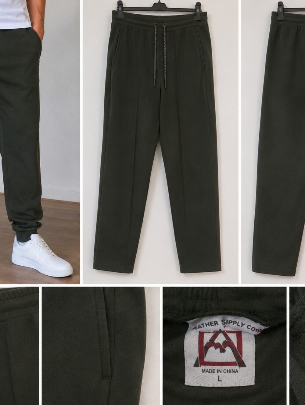 Avalanche Black Men's Jogger Sweatpants with Drawstring